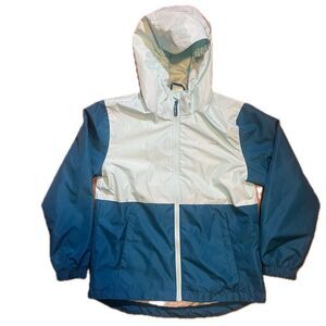 Eddie Bauer Hooded Lightweight Jacket Blue Teal Size Medium